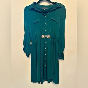 Ryan Michelle Teal Long Sleeve Dress PS